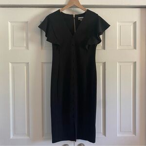 Calvin Klein Black Ruffle Sleeve Dress